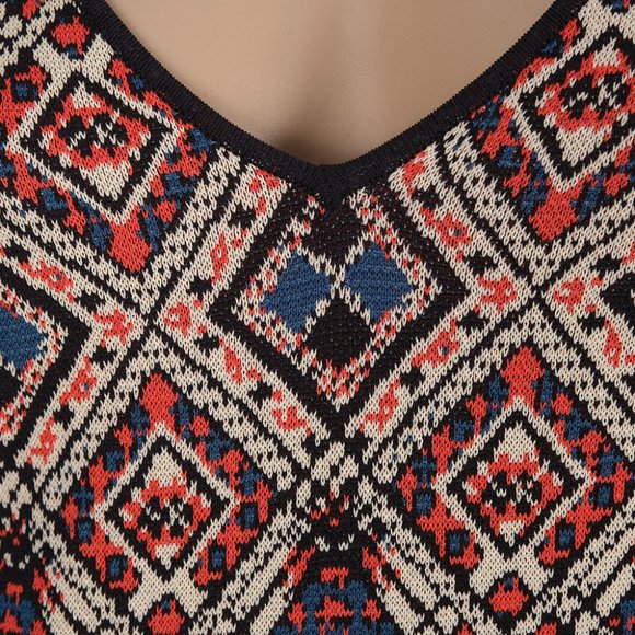 Dina Be Long Sleeve Geometric Print Dress Medium - Picture 5 of 9